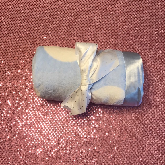 **LAST ONE Nordstrom Baby Soft Blanket Blue White - Picture 3 of 6
